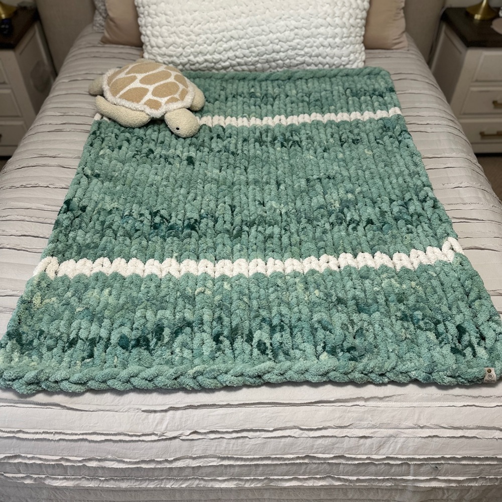 Handmade Chunky Knit Chenille Throw Blanket